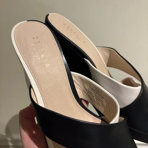 Cecelia New York Wesley Wedge Black & White Size 8.5 - Picture 6 of 10